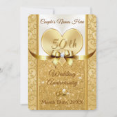 Gepersonaliseerde Golden Jubileum Uitnodiging Kaar (Voorkant)