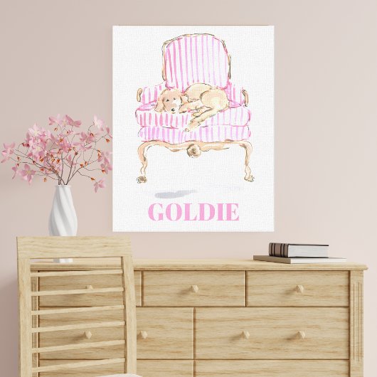 Gepersonaliseerde Golden Retriever Art Hondenliefh Canvas Afdruk