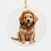Gepersonaliseerde Golden Retriever Dog Art Keramisch Ornament (Voorkant)