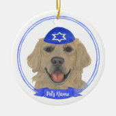Gepersonaliseerde Golden Retriever Dog Chanoeka Keramisch Ornament (Voorkant)