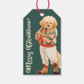 Gepersonaliseerde Golden Retriever Dog Holiday Gif Cadeaulabel (Voorkant)