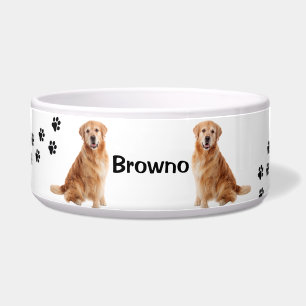 Gepersonaliseerde Golden Retriever Dog Pawprint Voerbakje