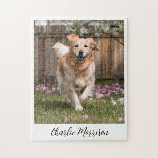 Gepersonaliseerde Golden Retriever Hondenfoto Legpuzzel (Verticaal)