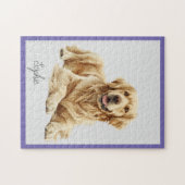 Gepersonaliseerde Golden Retriever Jigsaw Puzzel (Horizontaal)