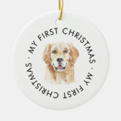 Gepersonaliseerde Golden Retriever Mijn eerste ker Keramisch Ornament (Voorkant)