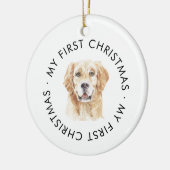 Gepersonaliseerde Golden Retriever Mijn eerste ker Keramisch Ornament (Links)