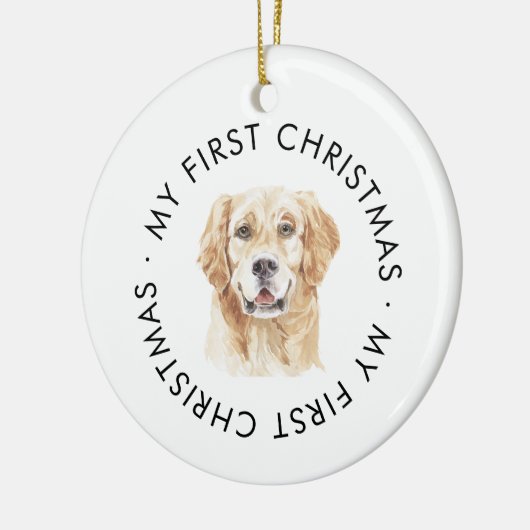 Gepersonaliseerde Golden Retriever Mijn eerste ker Keramisch Ornament (Links)