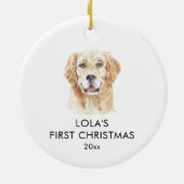 Gepersonaliseerde Golden Retriever Mijn eerste ker Keramisch Ornament (Achterkant)