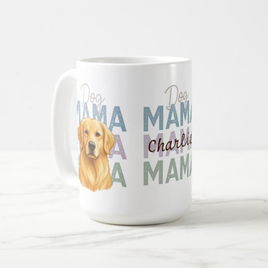 Gepersonaliseerde Golden Retriever Mom Mok - Custo (Voorkant links)