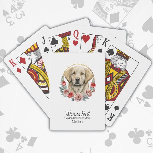 Gepersonaliseerde Golden Retriever Mom Pokerkaarten