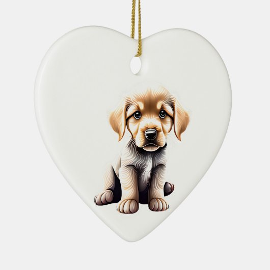 Gepersonaliseerde Golden Retriever Puppy Keramisch Ornament (Rechts)