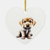 Gepersonaliseerde Golden Retriever Puppy Keramisch Ornament (Voorkant)