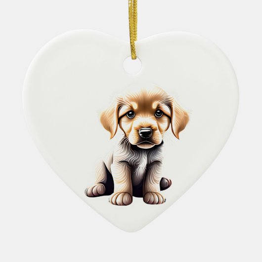 Gepersonaliseerde Golden Retriever Puppy Keramisch Ornament (Voorkant)
