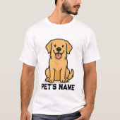 Gepersonaliseerde Golden Retriever T-shirt Hond Na (Voorkant)