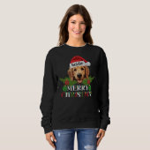 Gepersonaliseerde Golden Retriever Vrolijk Kerstfe Trui (Voorkant volledig)