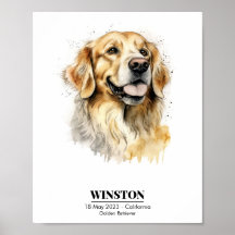 Gepersonaliseerde Golden Retriever Waterverf
