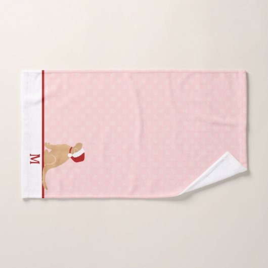 Gepersonaliseerde Golden Santa Hond Handdoek Set (Handdoek)