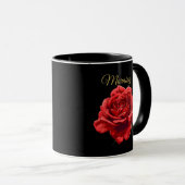 Gepersonaliseerde Golden Script Elegant Red Rose M Mok (Voorkant rechts)