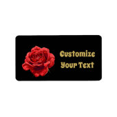 Gepersonaliseerde Golden Script Floral Elegant Roo Etiket (Voorkant)