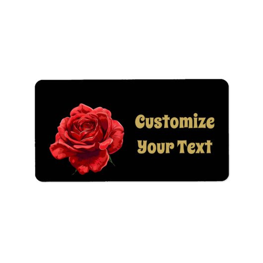 Gepersonaliseerde Golden Script Floral Elegant Roo Etiket (Voorkant)