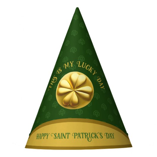 Gepersonaliseerde Golden Shamrock St. Patrick's Da Feesthoedjes (Voorkant)
