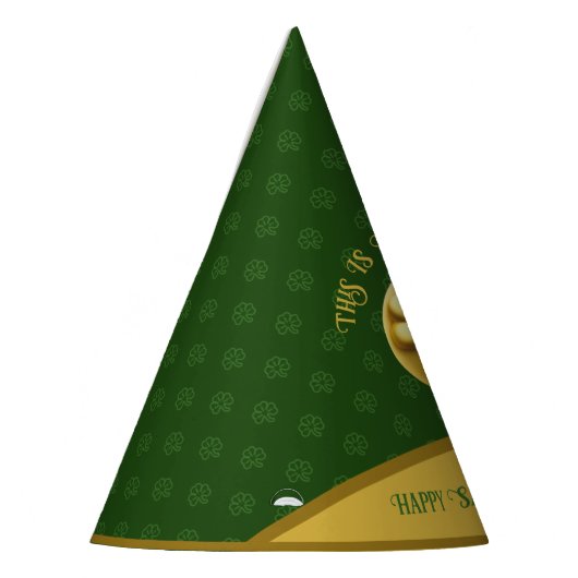 Gepersonaliseerde Golden Shamrock St. Patrick's Da Feesthoedjes (Links)
