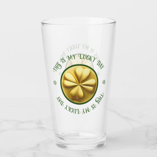 Gepersonaliseerde Golden Shamrock St. Patrick's Da Glas (Achterkant)