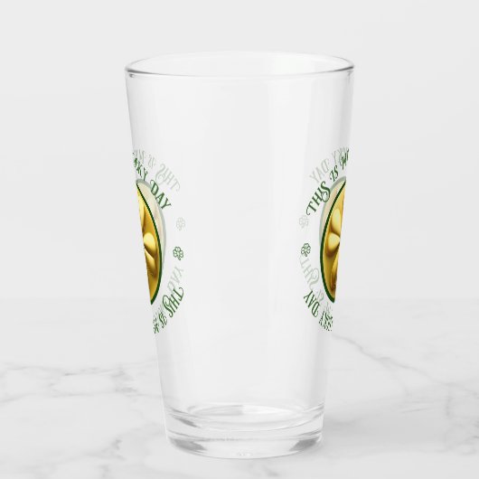 Gepersonaliseerde Golden Shamrock St. Patrick's Da Glas (Links)