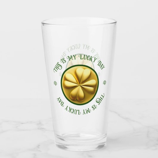 Gepersonaliseerde Golden Shamrock St. Patrick's Da Glas (Voorkant)