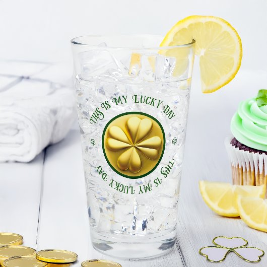 Gepersonaliseerde Golden Shamrock St. Patrick's Da Glas