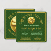 Gepersonaliseerde Golden Shamrock St. Patrick's Da Kaart (Voorkant / Achterkant)