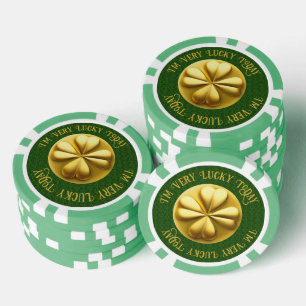 Gepersonaliseerde Golden Shamrock St. Patrick's Da Poker Chips