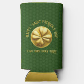 Gepersonaliseerde Golden Shamrock St. Patrick's Da Seltzer Blikjeskoeler (Achterkant)