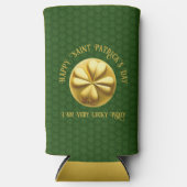 Gepersonaliseerde Golden Shamrock St. Patrick's Da Seltzer Blikjeskoeler (Voorkant)