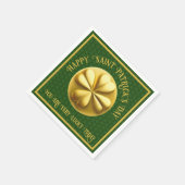 Gepersonaliseerde Golden Shamrock St. Patrick's Da Servet (Hoek)