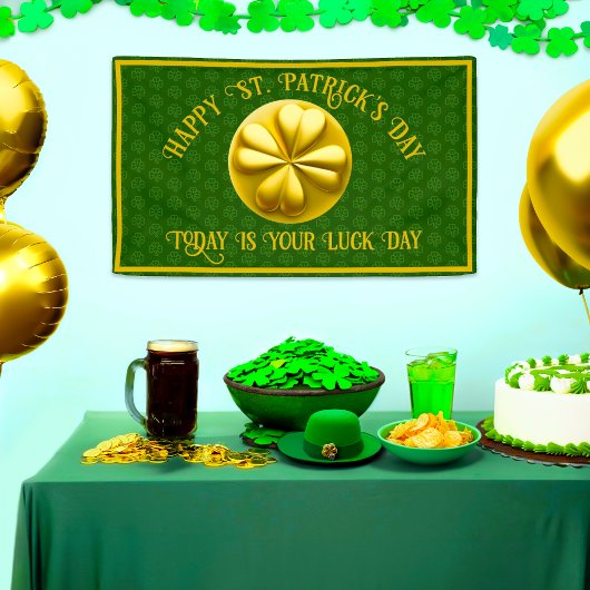 Gepersonaliseerde Golden Shamrock St. Patrick's Da Spandoek