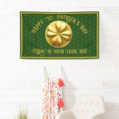 Gepersonaliseerde Golden Shamrock St. Patrick's Da Spandoek (Insitu)