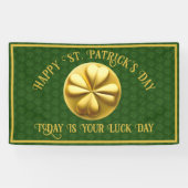 Gepersonaliseerde Golden Shamrock St. Patrick's Da Spandoek (Horizontaal)