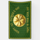 Gepersonaliseerde Golden Shamrock St. Patrick's Da Spandoek (Verticaal)