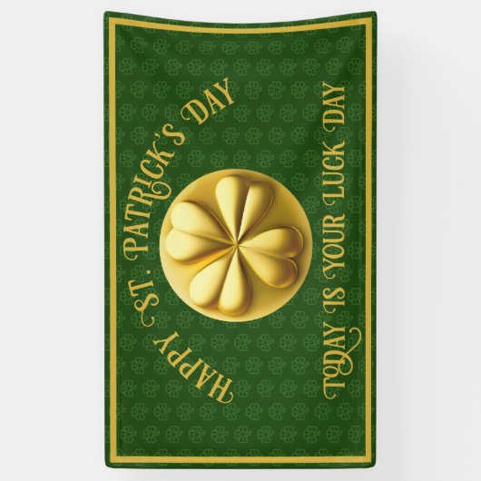 Gepersonaliseerde Golden Shamrock St. Patrick's Da Spandoek (Verticaal)