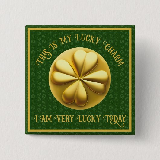 Gepersonaliseerde Golden Shamrock St. Patrick's Da Vierkante Button 5,1 Cm (Voorkant)