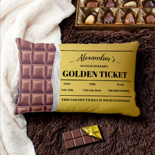 Gepersonaliseerde Golden Ticket Chocolade Bar Kussen