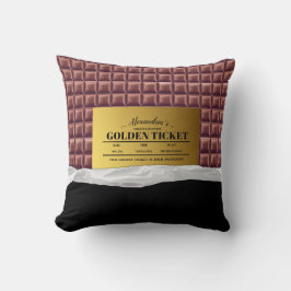 Gepersonaliseerde Golden Ticket Chocolade Bar Kussen
