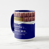 Gepersonaliseerde Golden Ticket Chocolade Bar Mok (Voorkant links)