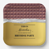 Gepersonaliseerde Golden Ticket Chocolade Bar Part Papieren Bordje (Voorkant)