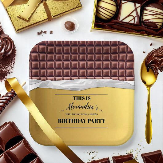 Gepersonaliseerde Golden Ticket Chocolade Bar Part Papieren Bordje