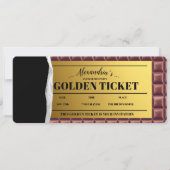 Gepersonaliseerde Golden Ticket Chocolade Party Kaart (Voorkant)