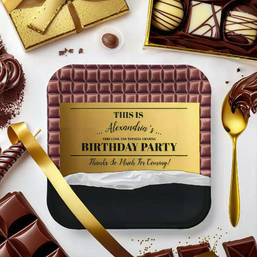 Gepersonaliseerde Golden Ticket Chocolade Party Papieren Bordje