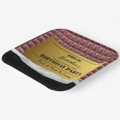 Gepersonaliseerde Golden Ticket Chocolade Party Papieren Bordje (Gebogen)