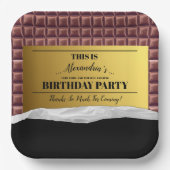 Gepersonaliseerde Golden Ticket Chocolade Party Papieren Bordje (Voorkant)